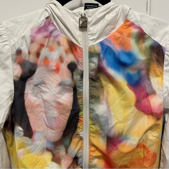 GSUS SINDUSTRIES Lined Windbreaker Full Zip Hoodie Watercolor Colorful Blur S - Picture 2 of 12